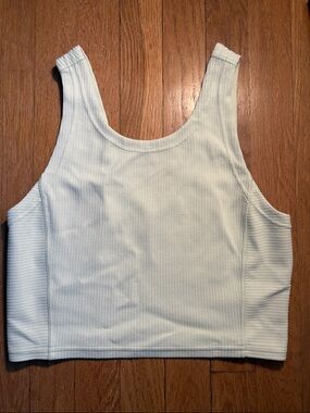 Lululemon Ribbed Softstreme Cropped Tank Top in Light Green